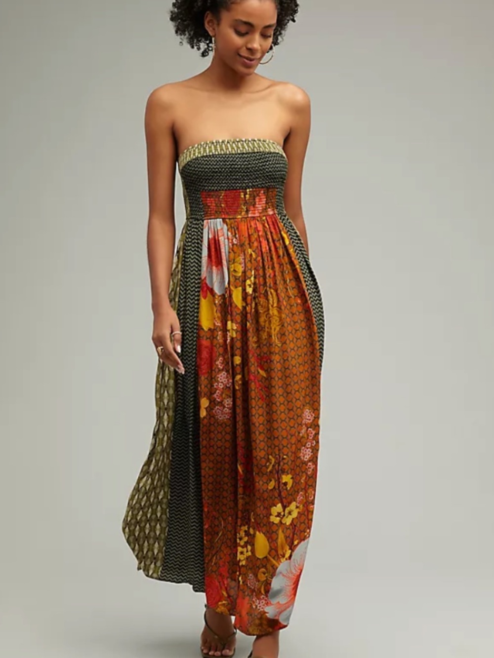 Anthropologie Siddhartha Bansal Sylvan Print Smocked Dress